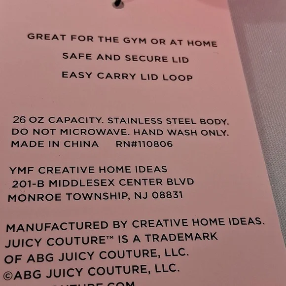 JUICY COUTURE Logo Stainless Steel Insulated Tumbler 26 oz NWT - Picture 6 of 6